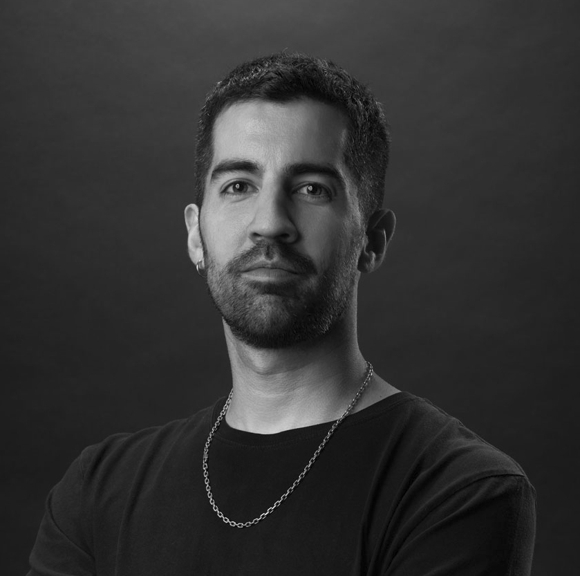 Retrato de Andrés en blanco y negro