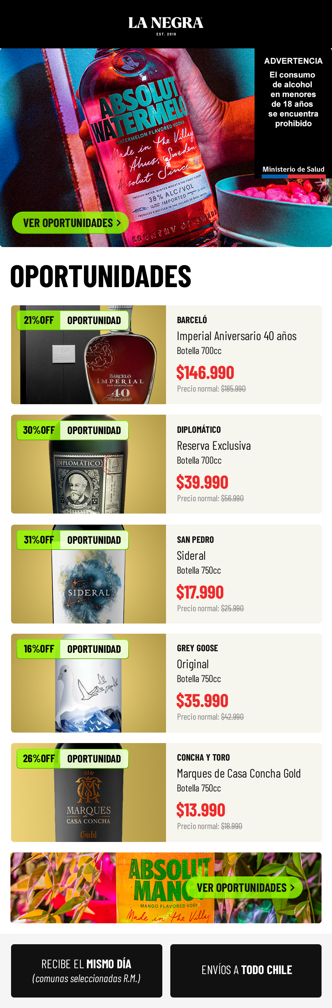 Mailing semanal de La Negra, pieza completa